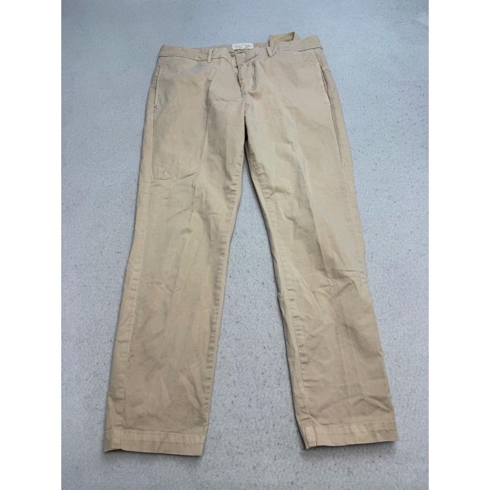 Nili Lotan Jogger Pants Womens 8 Beige Chino Twill Stretch Straight Leg Made USA